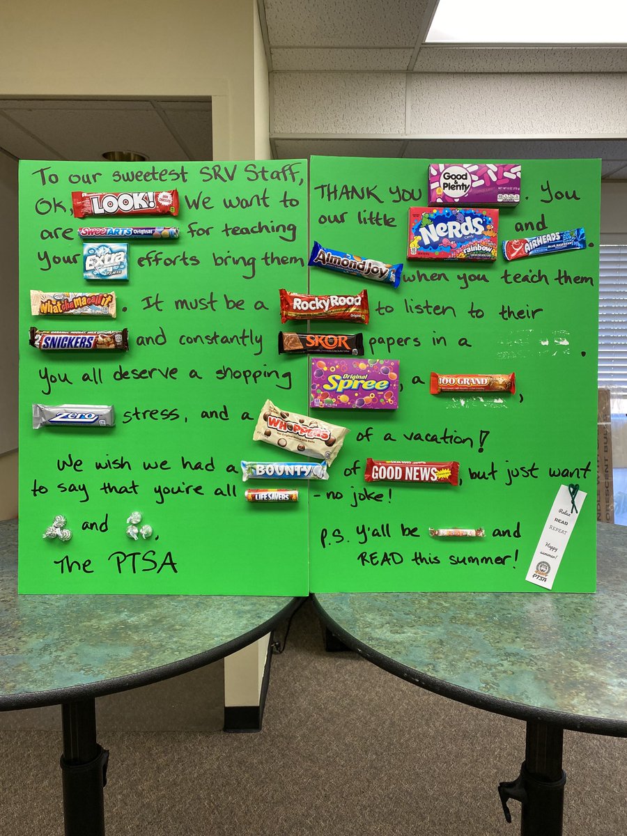 Thanks to ⁦<a href="/SRVHSPTSA/">SRVHS PTSA</a>⁩ for the treats in the staff lounge today! We love your support!!! ⁦<a href="/WERSR/">San Ramon Valley HS</a>⁩