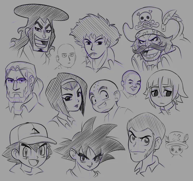 Anime sketches to try the new stylus 