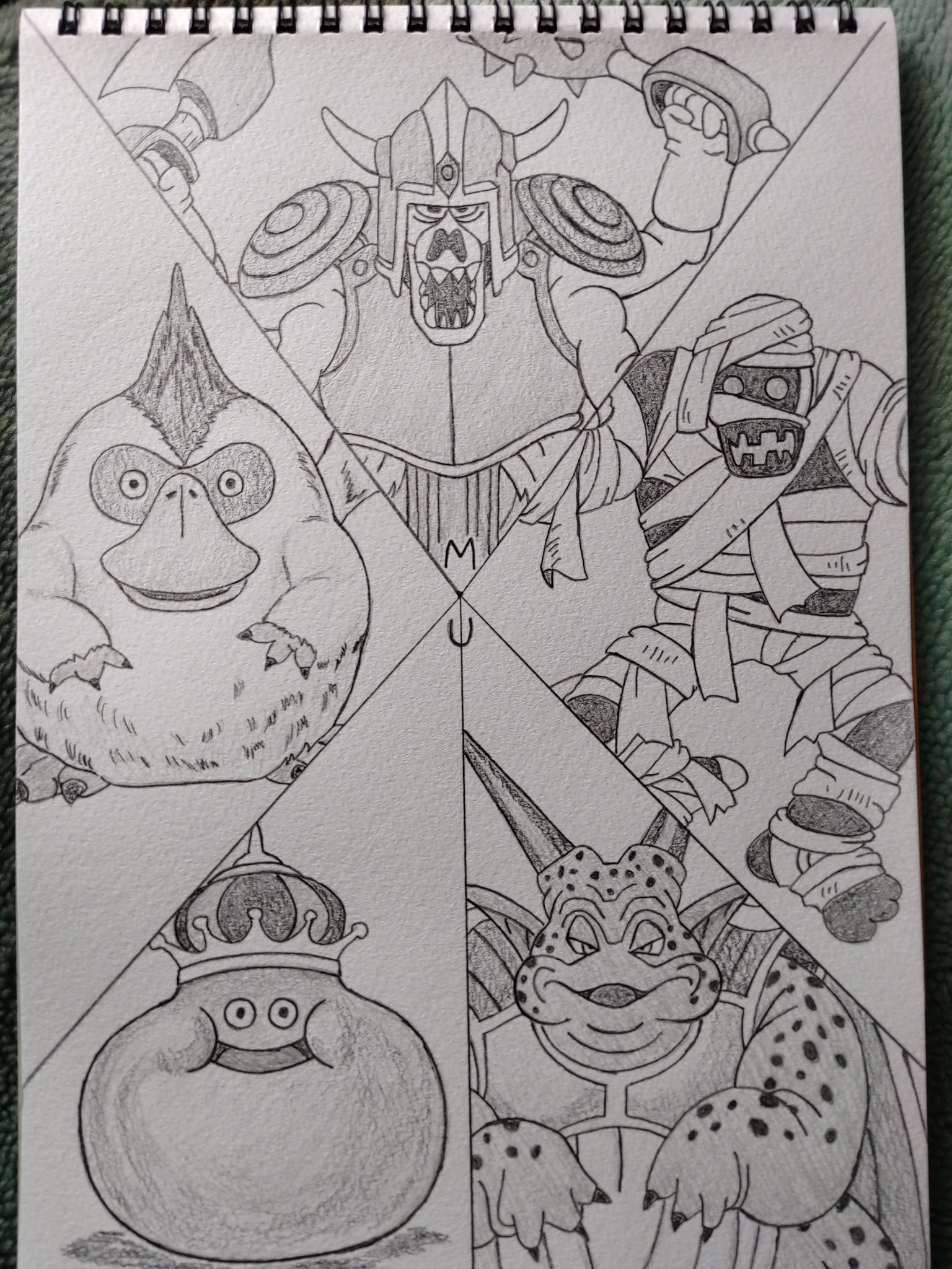 Twitter 上的 マサ ドラゴンクエスト 35周年記念 勝手に展覧会 ドラクエモンスター 50音順に描いてみる マ 行編 登場キャラは 独断と偏見 まおうのつかい ミイラおとこ ムドー メタルキング ももんじゃ ドラクエ 鉛筆画 模写 イラスト ゲームキャラ