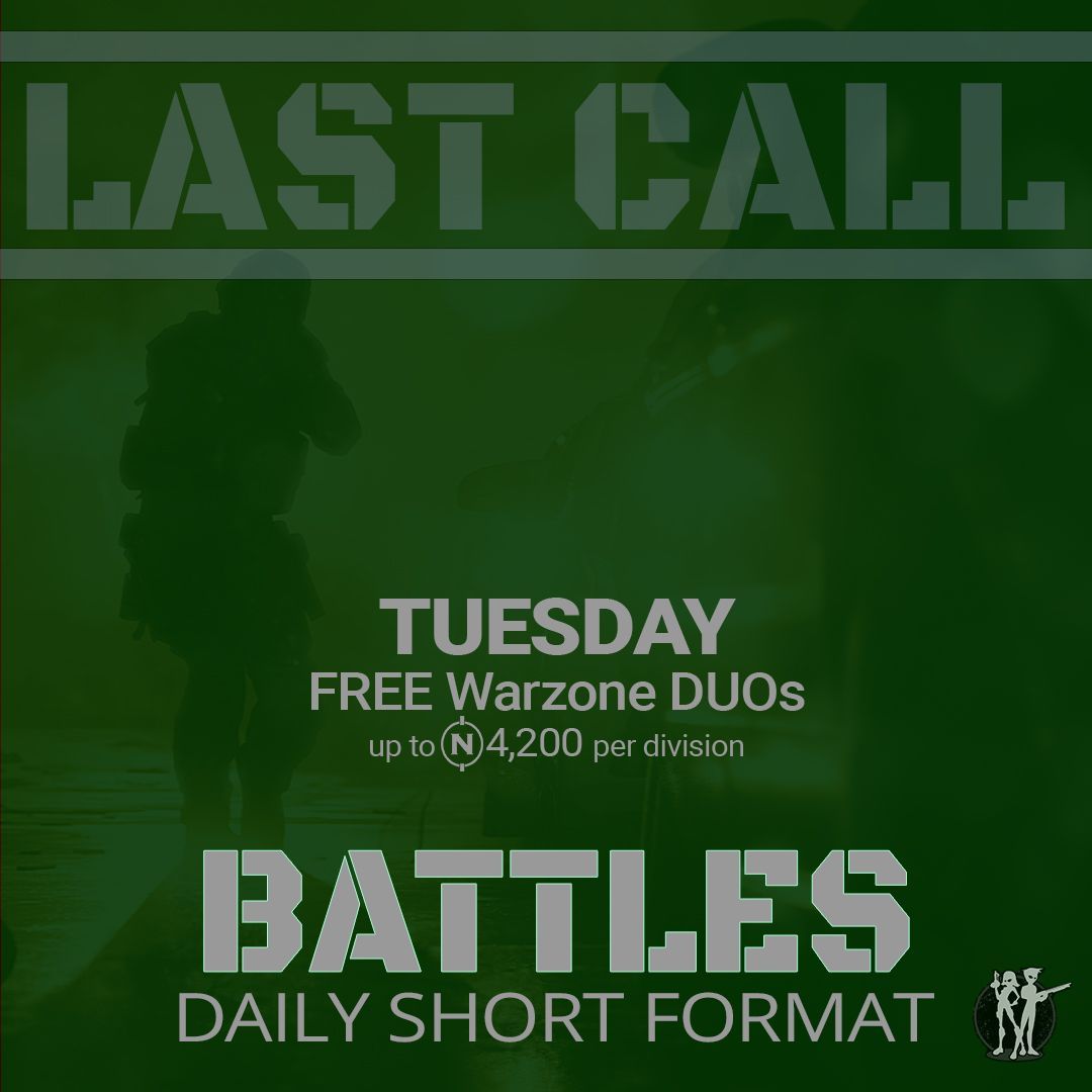youfreakingnoob's tweet photo. >>>LAST CALL<<< Thursday Warzone DUOs... TONIGHT!  100% Payout... Only 5 bucks to enter. Best 3 matches. Max 2.0 K/D. Registration closes at 830p ET.   https://t.co/ZjlvE3ygYJ #callofduty #cod #warzone #tournaments #ps4 #ps5 #xbox #console #gaming #pcgaming #esports https://t.co/YHycNHlCUP