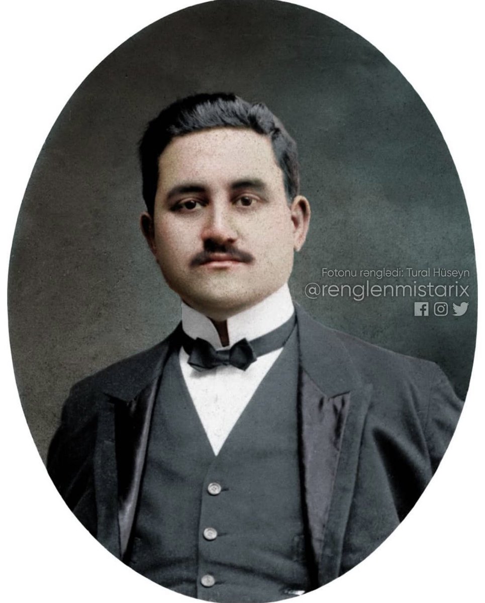 CaspianRC's tweet photo. Sa fondation a été actée le 28 mai 1918 à Tbilissi par le Conseil National d'Azerbaïdjan, présidé par Mammad Amin Rasulzade. Fatali Khoyski en était le Premier Ministre, et Alimardan Topchubashov était le président du Parlement. https://t.co/Ow9ZOFogb0