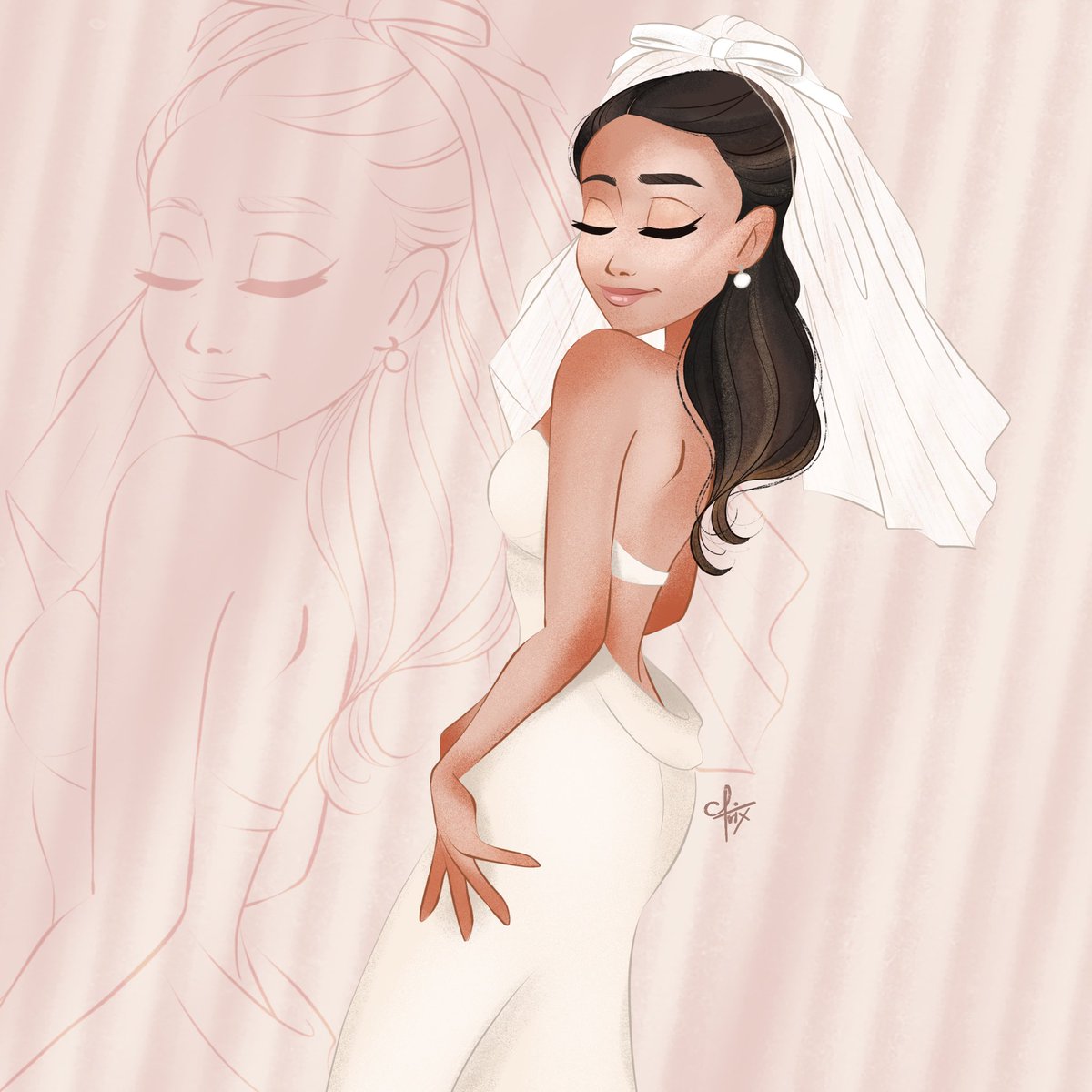 CartoonTrix's tweet photo. Stunning @VeraWang bridal gown for @ArianaGrande 

Check out my instagram for more drawings and commission arts :) 

https://t.co/zlGwqH4dCo https://t.co/GNfwHronle