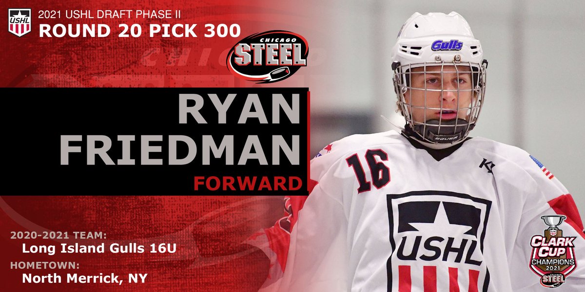 ChicagoSteel's tweet photo. Welcome to the Chicago Steel, Ryan Friedman!

📸: @DanHickling | #WeAreSteel | #USHLDraft https://t.co/XnFm2OKFwm