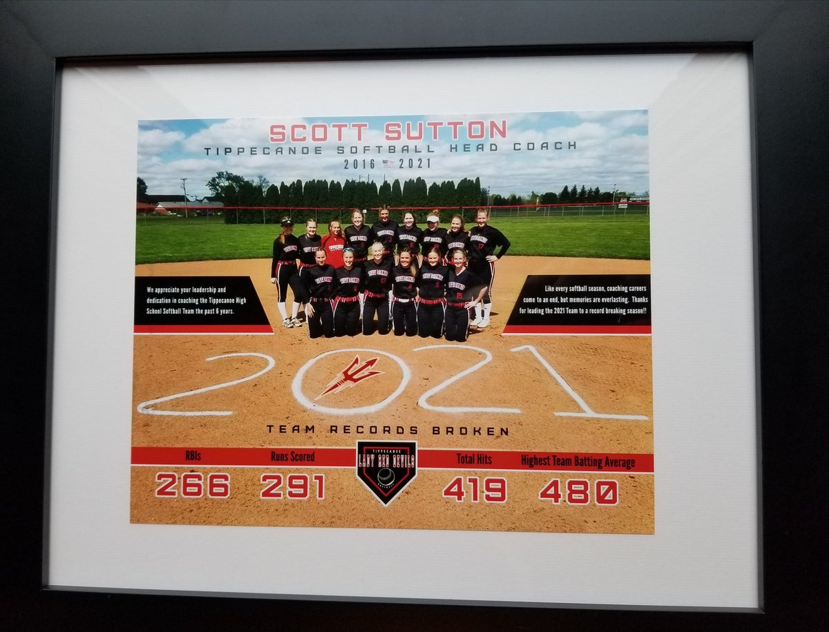 Tonight was our awards banquet and my last official act as head coach. It has been a great 6 yrs! I'm thankful for every student athlete that I've had the opportunity to coach &amp; everybody I've coached with &amp; against. Below is the gift I was given tonight. Love it! Thanks to all!