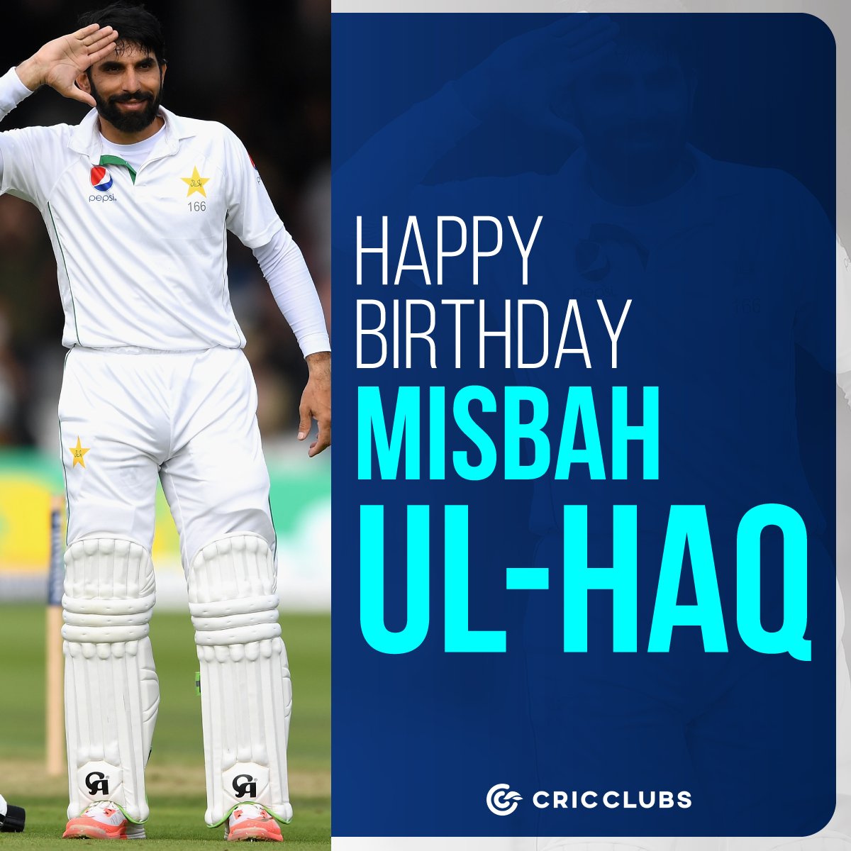 Wishing former Pakistan captain Misbah Ul-Haq a very happy birthday.    