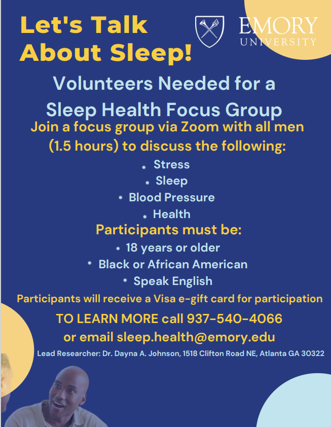 sleep_emory's tweet photo. Fill out this form if you're interested: https://t.co/8gdnD5Eimv

#sleep #atlanta #emory #stress #bloodpressure #Zoom #research #rsph https://t.co/tmNfO2HCSp