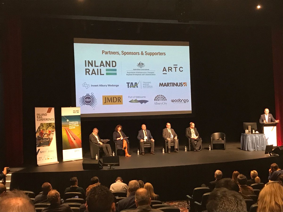 ParkesHub's tweet photo. It was great to see everyone at the @AustLogistics @AustRail Inland Rail Conference - Anna Wyllie from @Parkes_Council joined a panel to discuss how #Parkes leveraged the benefits of #InlandRail for the local community - 762 jobs, 99 businesses engaged, $100M local procurement! https://t.co/wXs727TUrv