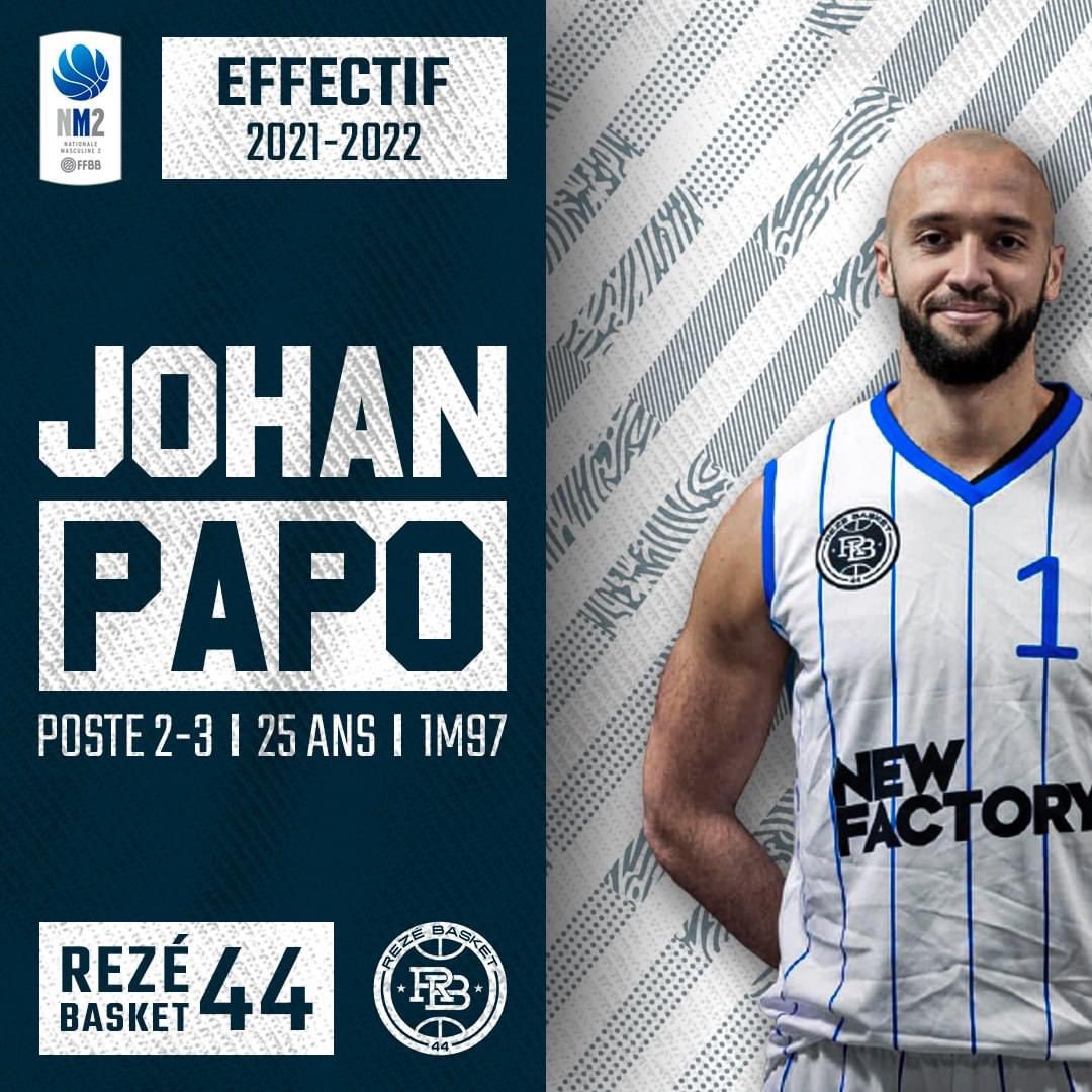 RezeBasket44's tweet photo. [EFFECTIF NM2]

Présentation de l’effectif 2021-2022 ! 🙋‍♂️🔥

La saison prochaine, le Rezé Basket 44 pourra de nouveau compter sur Johan PAPO, deuxième au classement "Top Scoreur NM2" avec 22,00 points de moyenne par match cette saison ! ⚪️🔵

#NM2 #GO #RB44 #ICICESTREZE https://t.co/Tq4FlfbZdv