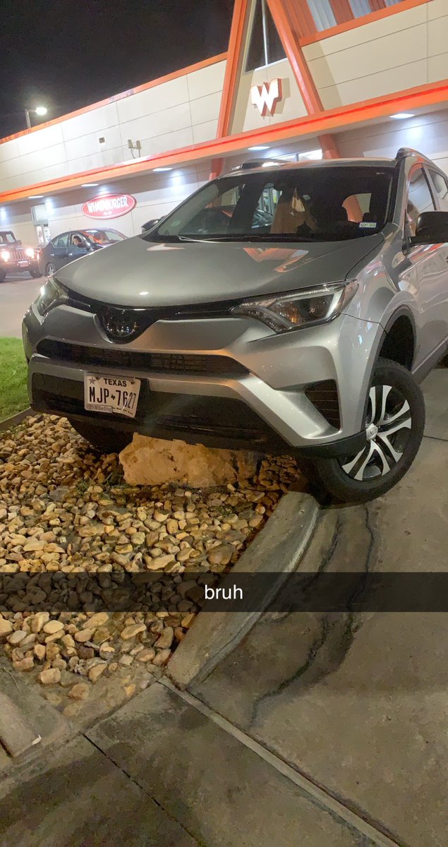 not me trying to take a selfie w good lighting and accidentally launching my car onto the rock at whata