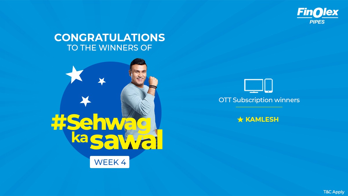 #Winners #ContestAlert
Congratulations to the winners of #SehwagKaSawaal Week 4.
Winners are requested to DM us their email id & phone number to claim their prize.
#Contest #FinolexPipes #LonglastingPipes #PipingSystems #Agriculture #Plumbing #Cricket #VirenderSehwag #Pipes https://t.co/pJWWyA7wNn