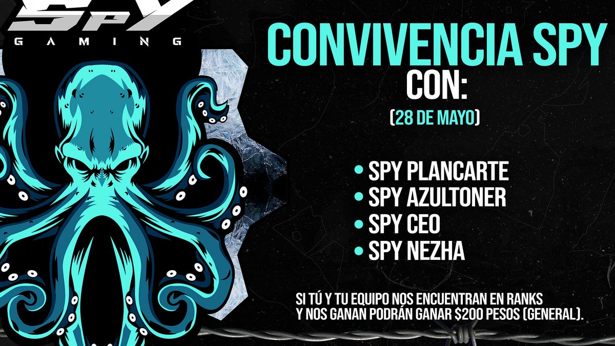 Pendientes de mañana, que SPY estará jugando y dando dinero a quien les gane.
facebook.com/10661334819662…
VIERNES 28 DE MAYO
Transmitido por:
Azultoner
El Tio Plancarte