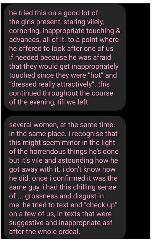 breaking_a_rib's tweet photo. Another incidence where he makes girls feel uncomfortable and tries to violate them. #MeToo #Justice https://t.co/vXXASexACJ
