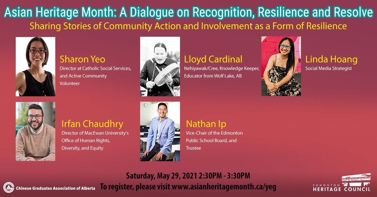 The 1st step to ending racism is conversation. Join us on May 29 for panel sessions feature a dynamic group of panelists.
To register, visit asianheritagemonth.ca/yeg
#YEG #YEGevents #Racism #StandUpToHate #AntiAsianHate #Asian #EndRacism #AsianHeritageMonth #endhate #StopAsianHate