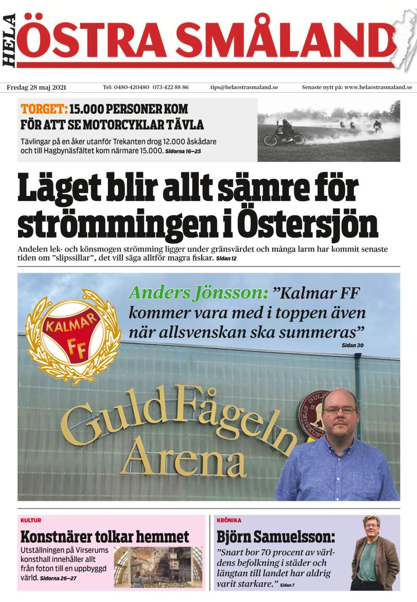 Veckans e-tidning ute nu! Surt för strömmingen🐟, demokratideklaration✍️, kyrkoval🗳️, fartfyllt på Torget🏍️, Virserums konsthall🏠, krönika av Björn Samuelsson🚜 och mycket mer! Inte prenumerant? Det går att lösa!👍 📰👓
e-tidning.helaostrasmaland.se