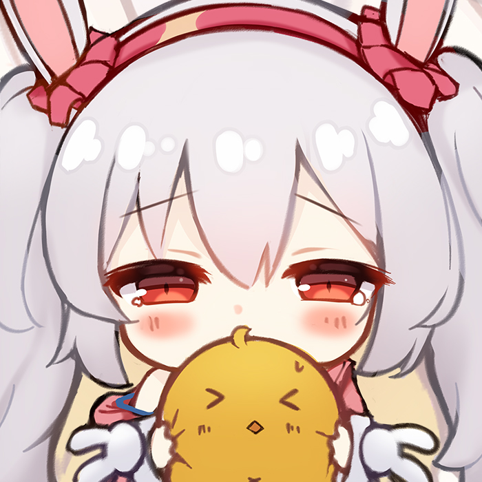 laffey (azur lane) ,manjuu (azur lane) 1girl chick red eyes twintails rabbit ears red hairband animal ears  illustration images