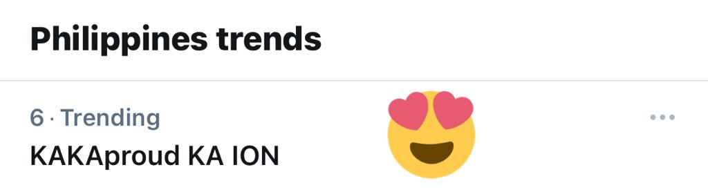 Number six na tayo nationwide in just twenty five minutes!! 

Tweet lang ng tweet fam!! 

KAKAproud KA ION