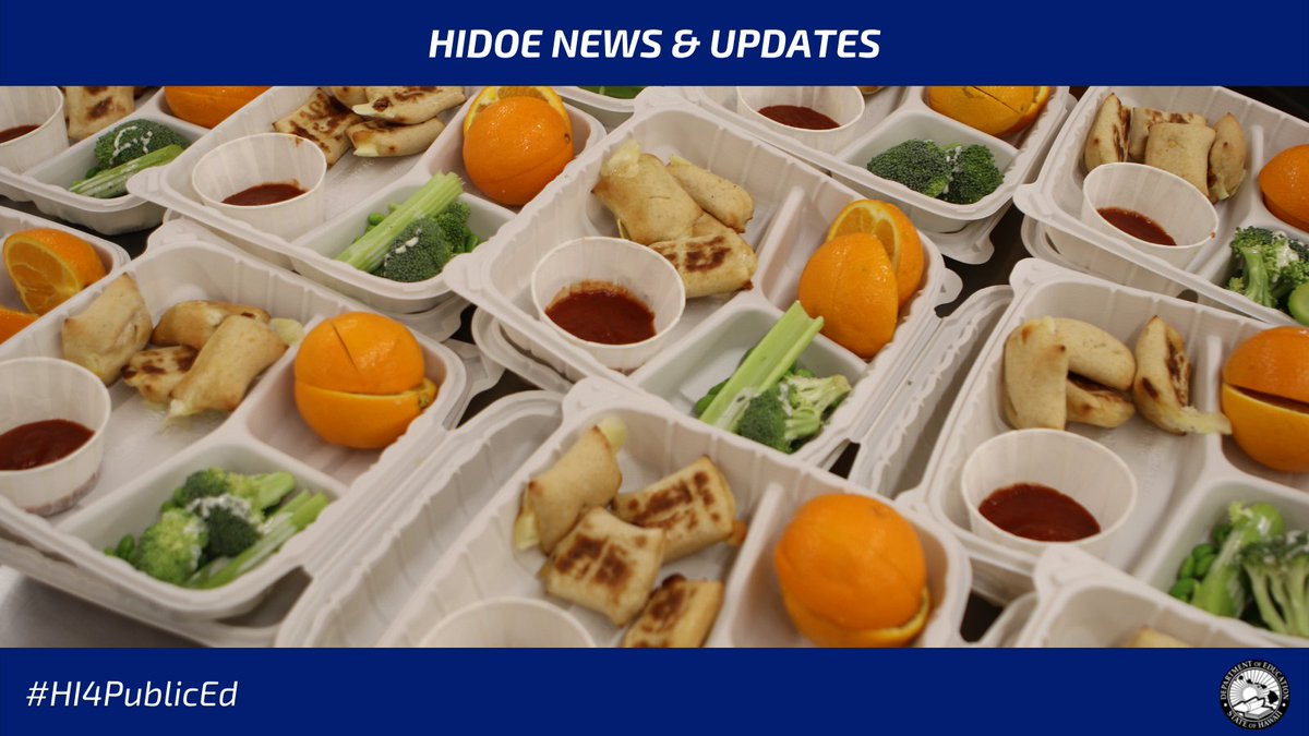 HIDOE808's tweet photo. Grab-and-Go meal service will continue during the summer. All children ages 18 and younger may participate at the approximately 80 distribution sites, regardless of their enrollment status. Read the full release here: https://t.co/wIszr5jK2k https://t.co/oC8wC101Qg