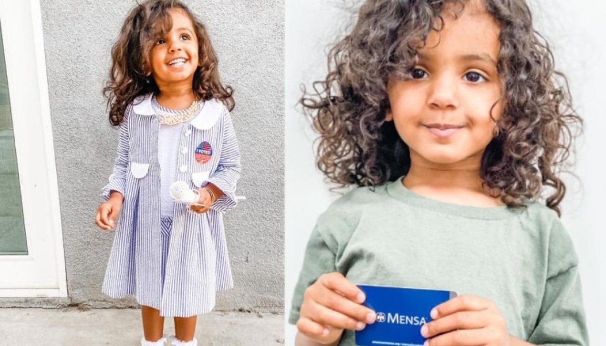 JohnPompliano's tweet photo. Meet 2-year-old Kashe Quest, who has an IQ of 146.

She is the youngest member accepted into the American Mensa - the largest and oldest IQ society in the world.

The average American has an IQ of ~100. https://t.co/N1noDRcLP8