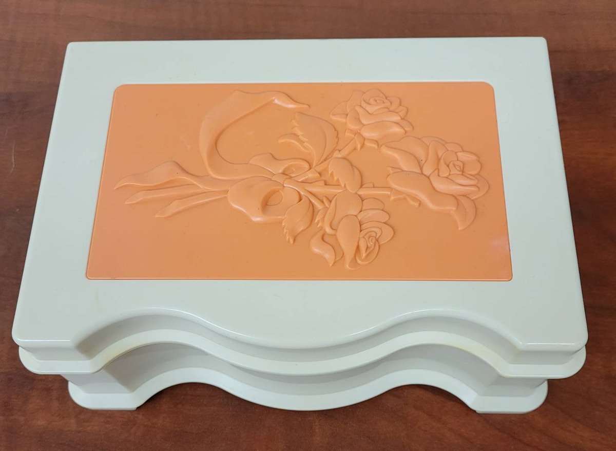 Excited to share the latest addition to my #etsy shop: Vintage 1980s Playskool Jewelry Box with Raised Roses and Mirror etsy.me/3uzsT8I #white #television #vintagetoy #plasticfurniture #vintageplayskool #playskool #playskooltoy #jewelrybox #vintagejewelrybox