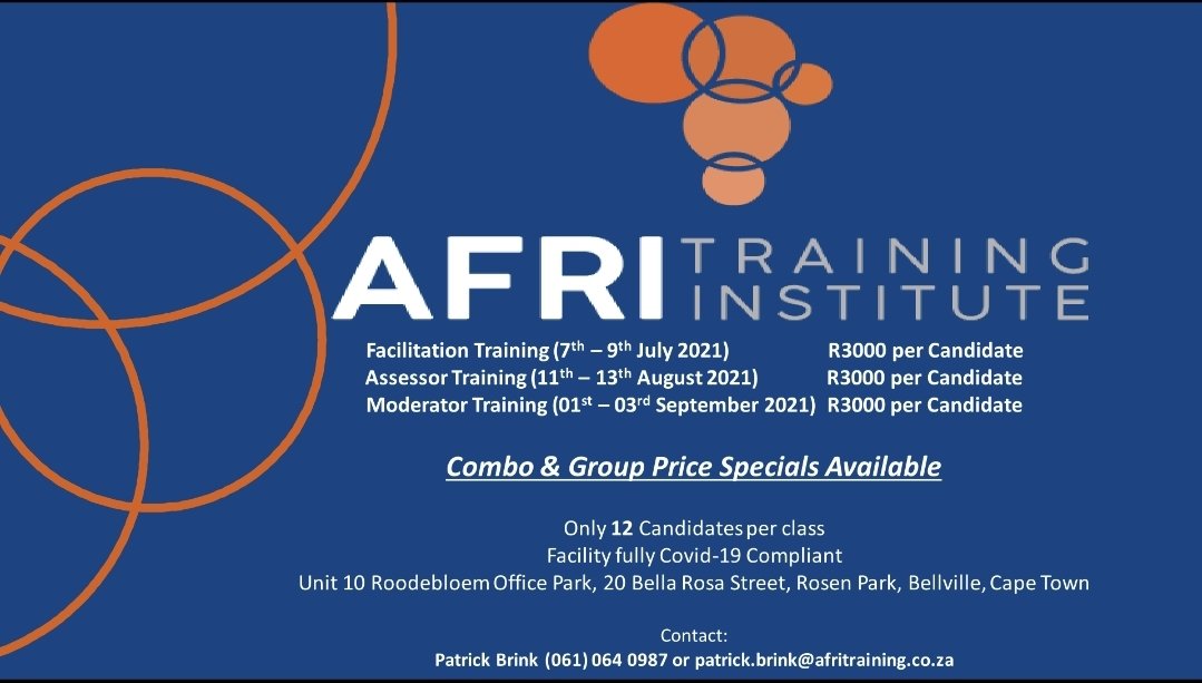 brink_patrick's tweet photo. #AfriTrainingInstitute
#FacilitatorTraining
#AssessorTraining
#ModeratorTraining https://t.co/MHWN9zmwUe