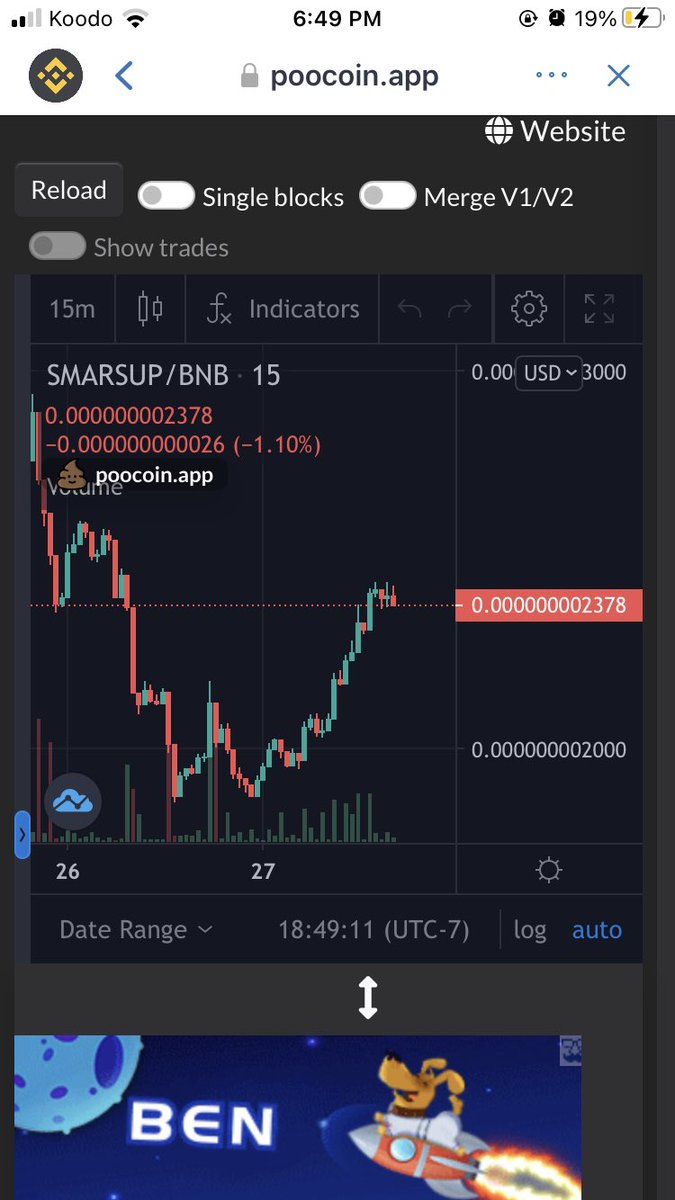 Gaining that momentum again!! Great work team! Big things coming for us, fill those bags before you miss out on your ticket to Mars🚀🚀🚀🚀🚀 #SMARSUP #crypto #bsc #BSCGem #SAFEMOON #PancakeSwap #coinsbit #coingecko