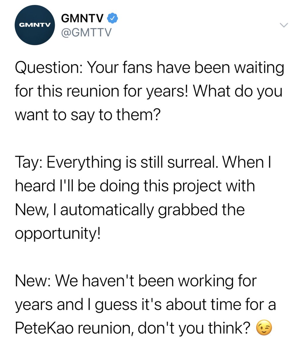 teamtaynew's tweet photo. A TayNew two-tweet AU ~~~
✨ The One Where They Were Interviewed 10 Years Later 1/2
(inspired by Friends Reunion ✌🏻) https://t.co/MtZEtFyYUS