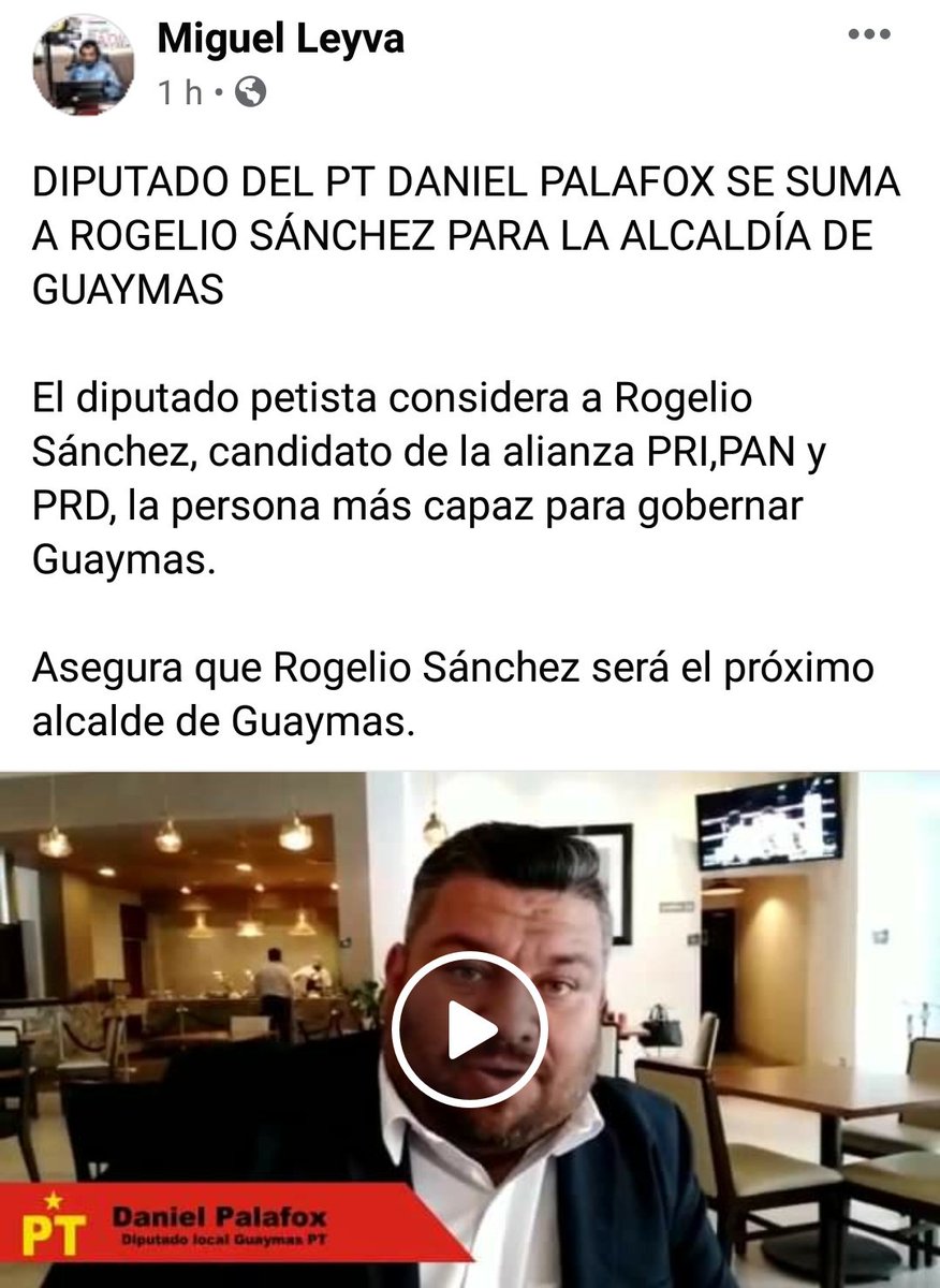 ElRigel_'s tweet photo. El suplente diputado local @danielpalafoxsu mando a la chingada a su mentor @LIZARRAGA_OF o le está preparando el camino al Fofo para que también decline a favor de Rogelio Sánchez y la demás fórmula del #PRAIN. ¿Traición o estrategia electoral? El @PTSonora1 es una porquería. https://t.co/tANGfiTpWt