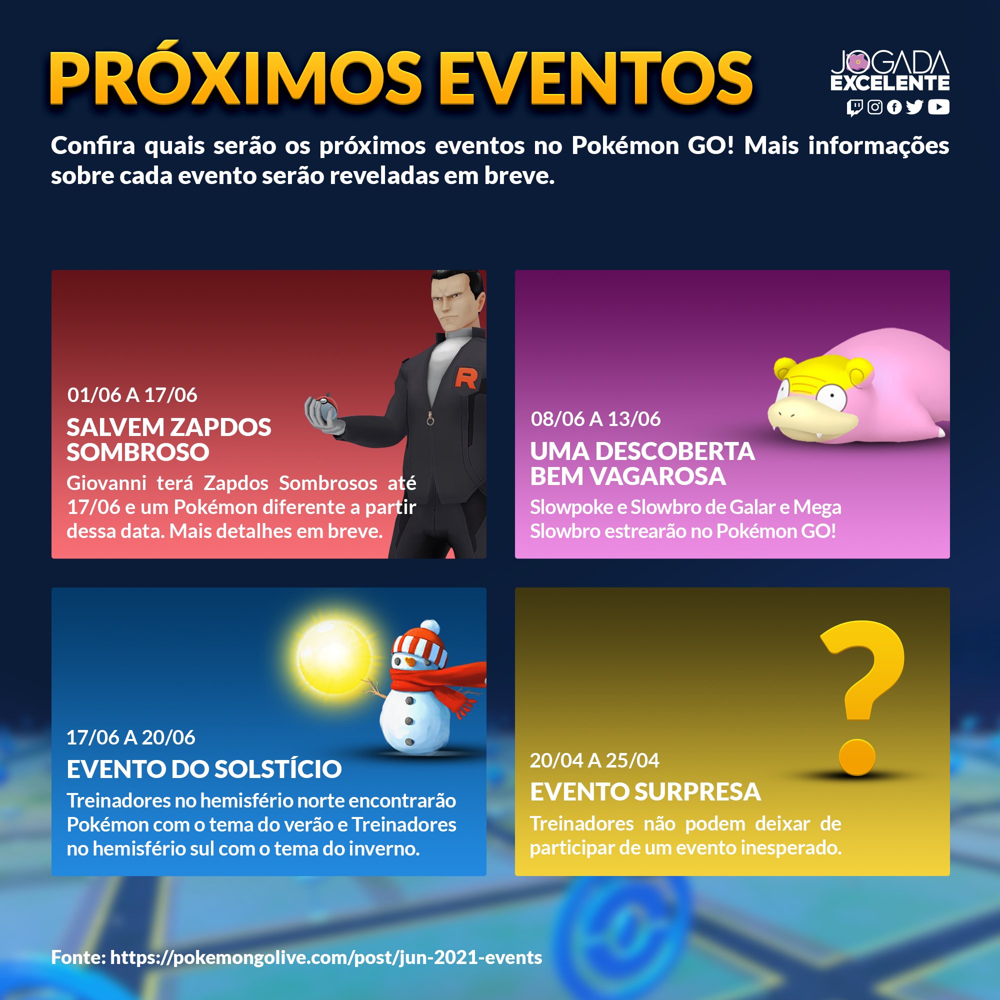 Jogada Excelente on X: Pokémon GO: Confira detalhes do evento