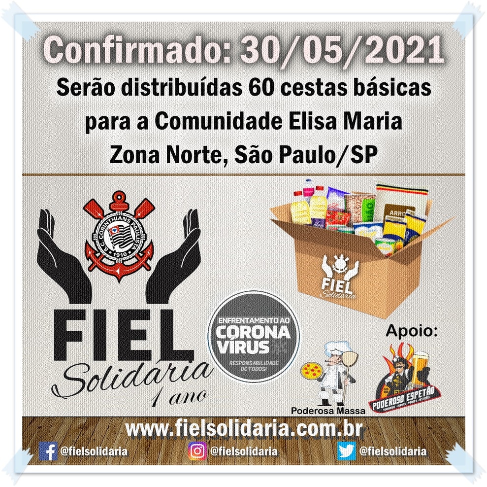 FielSolidaria's tweet photo. MAIS UMA AÇÃO CONFIRMADA!!⠀⠀⠀⠀⠀⠀⠀⠀
Domingo (30), iremos distribuir 60 Cestas Básicas. A ação acontecerá na Comunidade Elisa Maria, Z. Norte - SP. Quer saber mais informações de como doar e ser um apoiador em nossas ações? Siga  nossas páginas. https://t.co/aEySCBuIHI