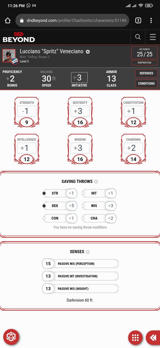 Charltonito's tweet photo. Here's my character Spritz. I know he's not much, but give him time, his just level 3. #DDBStyle @DnDBeyond https://t.co/Gk7EyREjSX