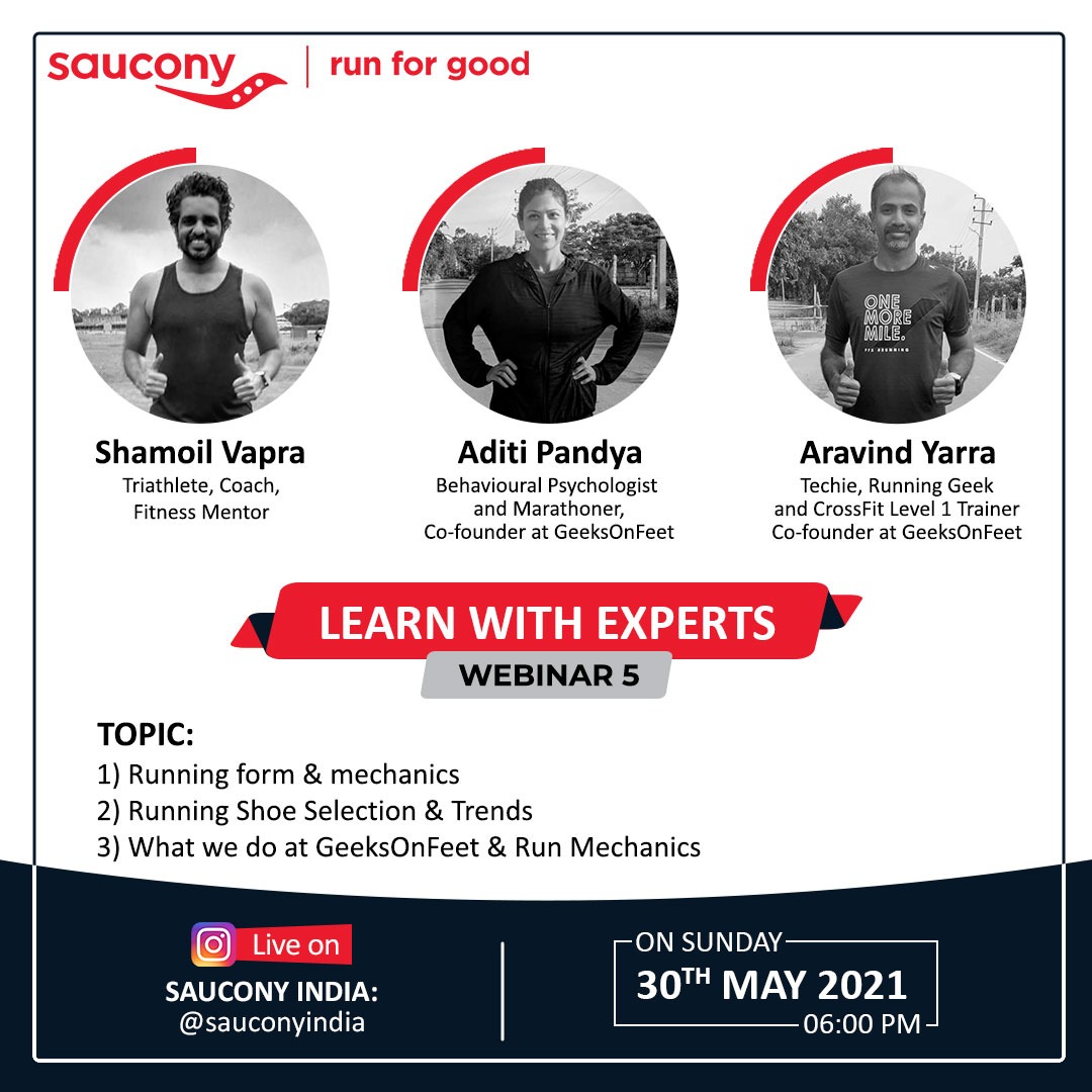 geeksonfeet's tweet photo. Catch up with us on Shamoil's @triwithsv 'Learn with Experts' session this Sunday evening at 6pm, as he talks to us on everything Running Form, Running Shoes and more @triwithsv  @SauconyIndia  @runmechanics_in 

#geeksonfeet #running #runmechanics #runningshoes #runningform https://t.co/IIW6XAliC4