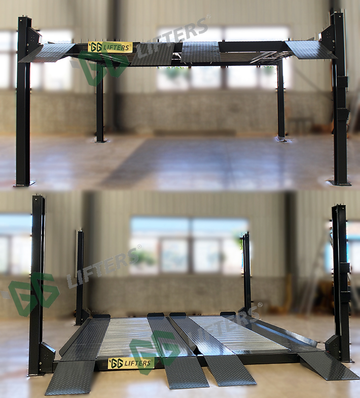 Double wide 4 post car hoist #carparking