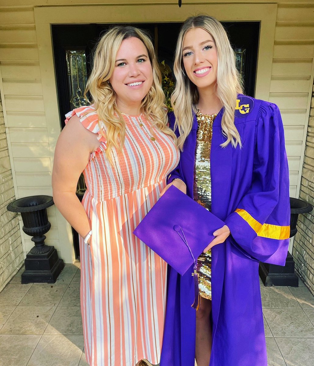 The littlest leopard crossed the finish line (in the sisterhood of the traveling gold graduation dress). On to A&amp;M Pre Law program in the Fall. #proudsister