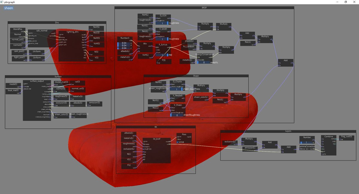 xzrunner's tweet image. Working on pbrgraph, a node based pbr editor. Referenced from #learnopengl by @JoeyDeVriez
, glTF Sample Viewer @glTF3D and #filament