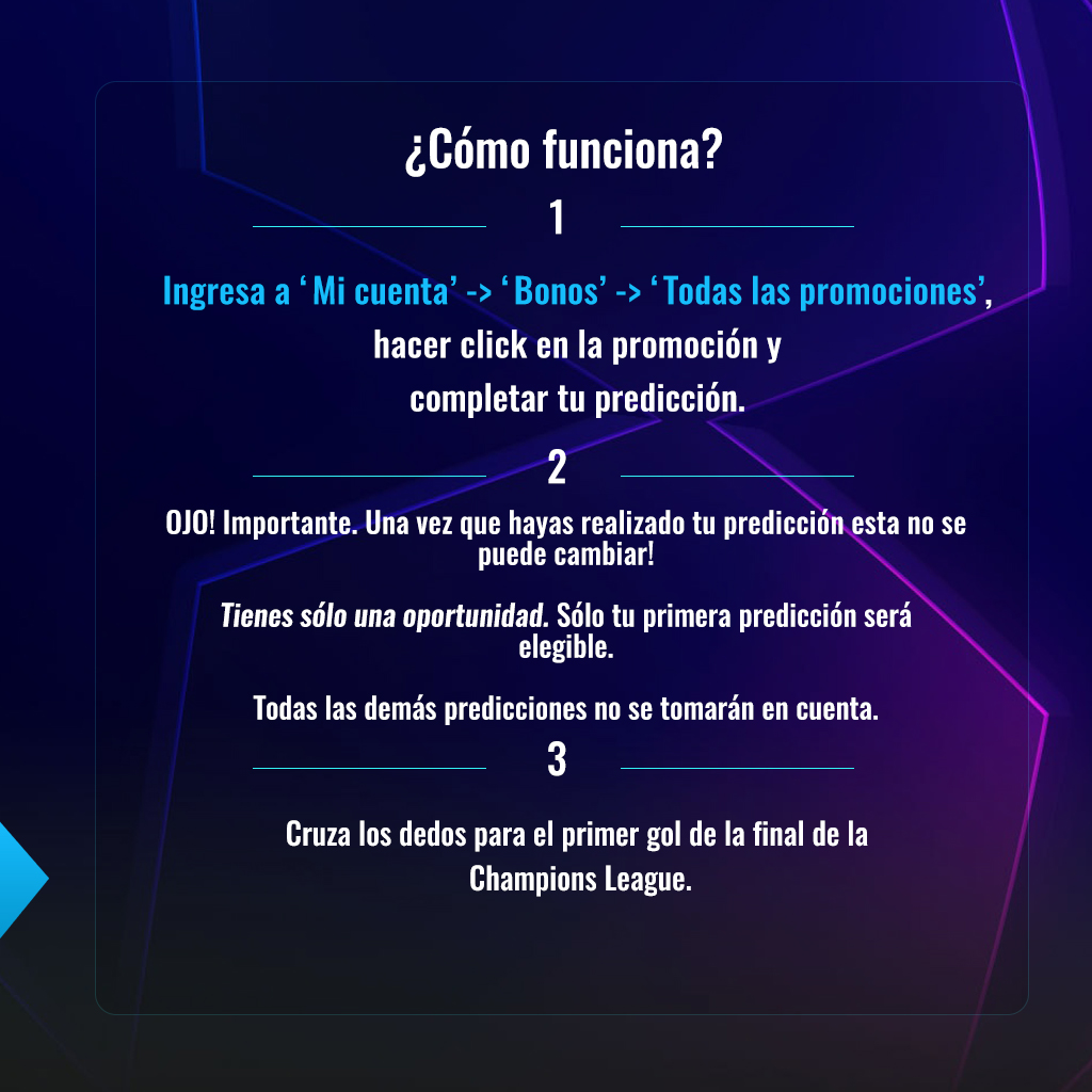GANA CON LA FINAL DE LA CHAMPIONS ⚽🏆 - Se viene la final de la Champions y tenemos un pozo de $7.500.000 CLP esperando por ti 😎

🔹 ¿Cómo hacerla? - Solo predice el goleador correcto y el minuto del primer gol de la final 🤓

coolbet.com/cl/champions-p… ʕ•ᴥ•ʔ