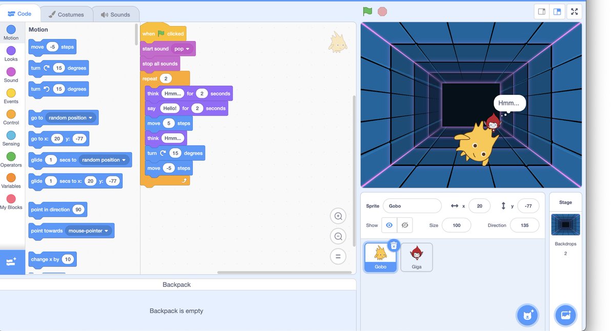 SalShanmarie's tweet photo. I also had a rewarding experience using an interactive programming tool called Scratch. I will plan to use this in my future classroom. My future students will be able to make their own animations, games, and work of art with this educational tool. #Scratch #edtech #EDUC387710 https://t.co/e9cR76NUS5