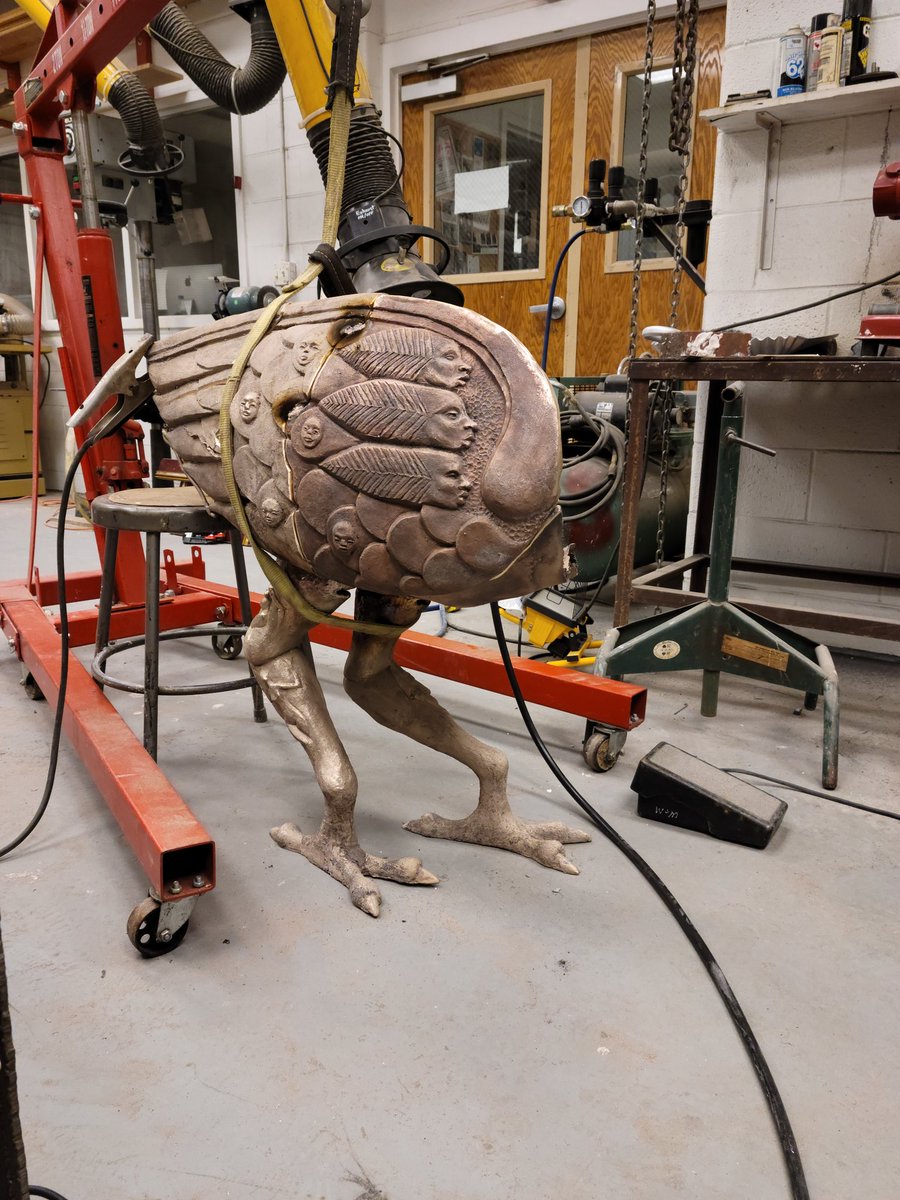 1FishStudio's tweet image. Creation of Sankofa Seed Sculpture at William &amp;amp; Mary, in front of Jefferson Hall. The project commemorates the first 3 African American resident students at W&amp;amp;M in 1967. Sculpture Welding for the artwork.
@william_and_mary @muscarellemuseum #sankofaseed #sankofa #publicart #art