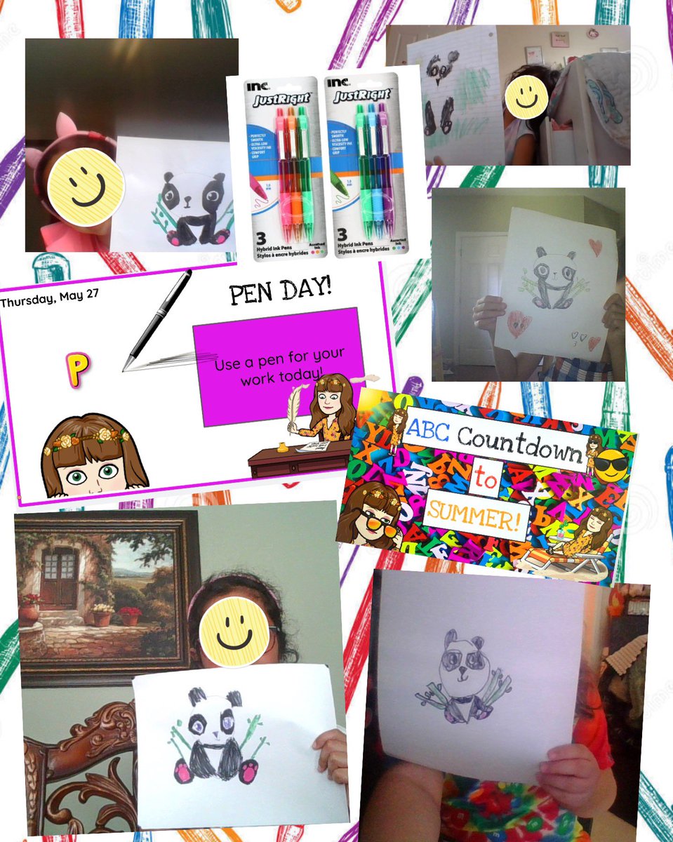 Students had fun drawing Pandas with their pens for P for Panda Day! #fcps #firstgrade