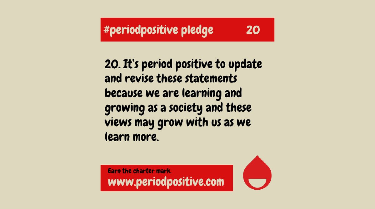 Last but not least ⚠️
20. It's #periodpositive to update and revise these statements because we are learning and growing as a society and these views may grow with us as we learn more 📓#menstrualeducation #periodpower #knowledgeispower #menstrualhealth #menstrualmovement
