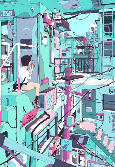 #イラスト #オリジナルイラスト 
コンクリートジャングル 