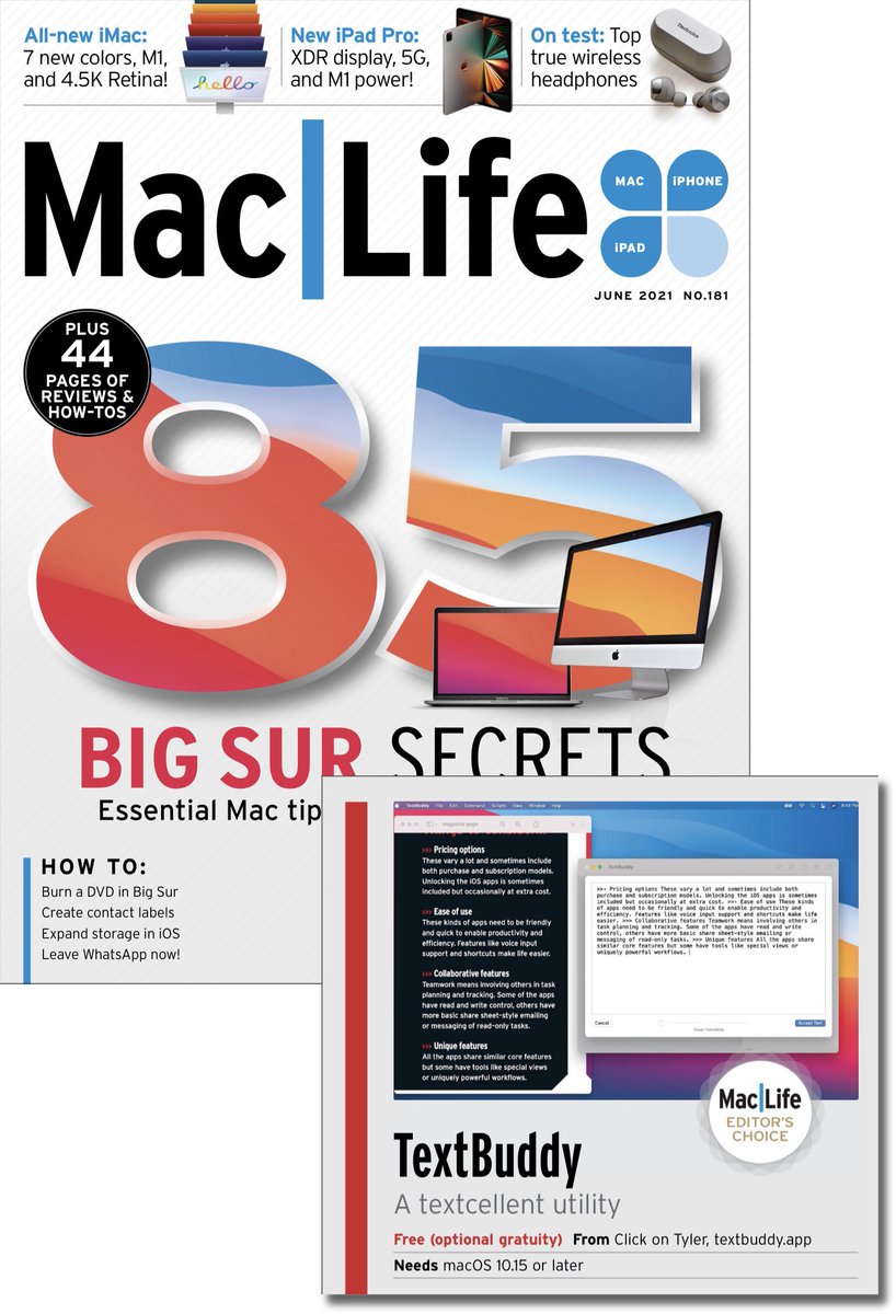 TextBuddyApp's tweet image. Editor's Choice! 🎉 Gotta say, this sure made my day. Thanks so much @MacLife! apple.news/IsRUKidZTS_y73…