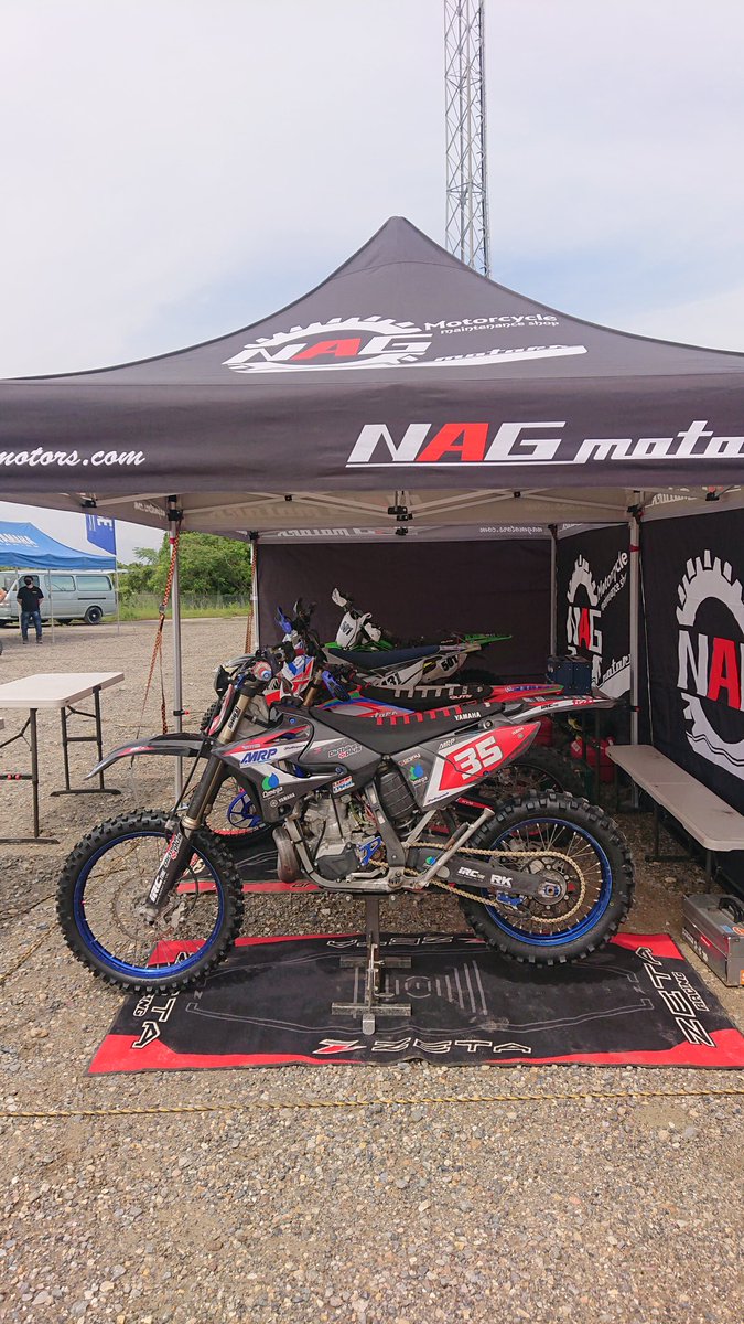 YZ250FX_238198's tweet photo. JEC Rd.2-3 いなべ2DAYS💥
パドック設営完了🤘
#OmegaOil
#MRP
#NAGmotors
#Dirtbikeplus
#HGS
#BELL
#ZETA
#ODI
#IRC
#AUTOSHOPLIBERTY
#Enjoymfg https://t.co/nLdDgKRaJP