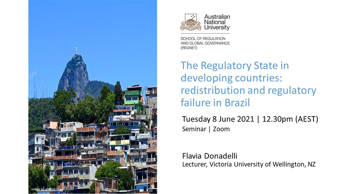 ANURegNet's tweet photo. Join @WellingtonUni's @fladonadelli in our upcoming online seminar on regulatory state in developing countries. Register here: https://t.co/Rjp7SS8uKn https://t.co/g04y2thaC1