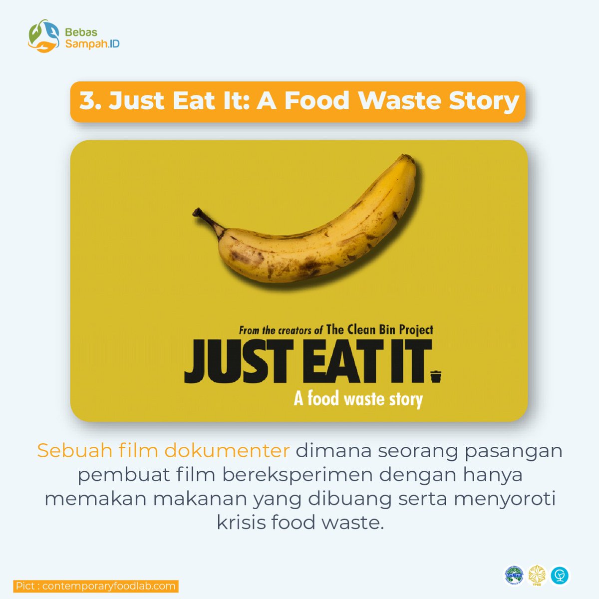 BebasSampahID's tweet photo. [DOKUMENTER FOOD WASTE!]
Halo Pegiat Persampahan
Yuk, cek postingan di bawah untuk mengetahui film-film dokumenter tentang food waste! 😉

#IndonesiaBebasSampah
#BebasSampahID
#ProgramGF
#Dari2021untuk2025
#ZeroWaste
#MulaiDariGenggamanmu https://t.co/XoX5bnnV7x