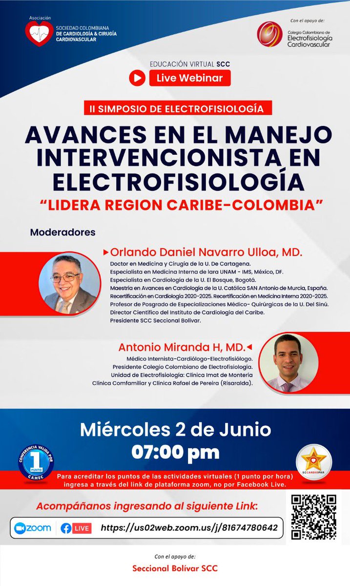 DeCardiologia's tweet photo. II Simposio de Electrofisiología: “Avances en el manejo intervencionista en Electrofisiología”. @secardiologia @smexcardiologia @cardiologiaec @sccccardio @clinica_sec @AgudosSEC @ESC_Journals @SIAC_cardio @Soca_BA @SoCanCar https://t.co/WhpSObT1R6