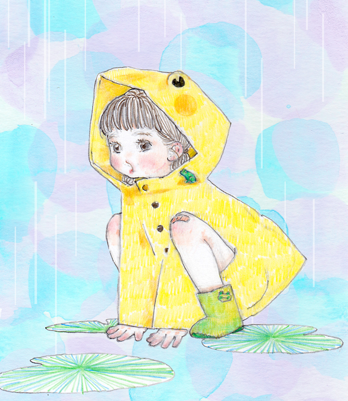 Uzivatel ｍｍｎｏｏｏ Na Twitteru ５月２８日のイラスト 雨とレインコートとカエル 毎日イラスト投稿 女の子イラスト イラスト