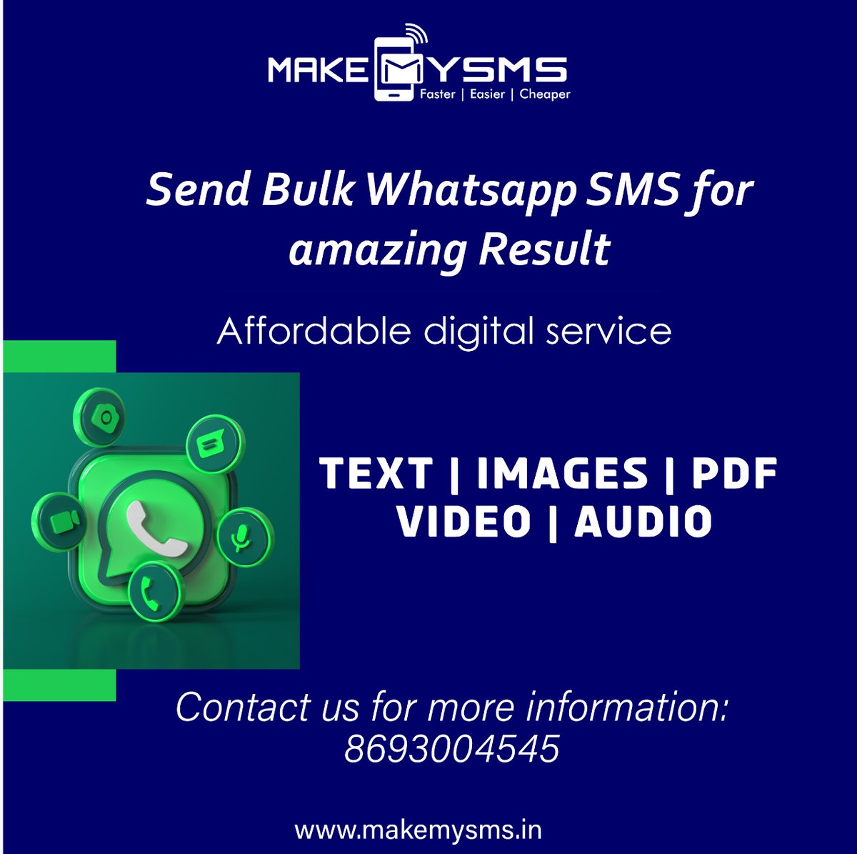 makemysms1's tweet image. Send Bulk WhatsApp SMS For Amazing Result
#bulkwhatsappsms #smscompany #bulkvoicecall #whatsappforbusiness #SMS #smsports #blastsms #whatsappforbusiness #digital #marketingagencylife #bulksms #textmessage #business #smsmarketing #Makemysms
Website: makemysms.in