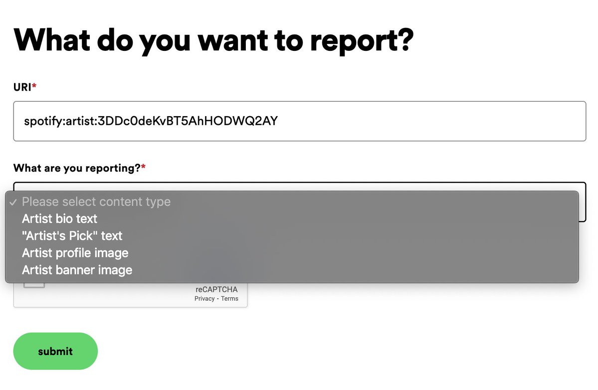 lunekyh's tweet photo. .@Jae_Day6 spotify issue again—there's no appropriate option for fans to report impersonation (see photos), so please check this out when you have the chance! mydays pls help bring this problem to jae's attention so he can claim or remove it. the profile: https://t.co/eAyGxRiKWZ https://t.co/RrC34QM4wm