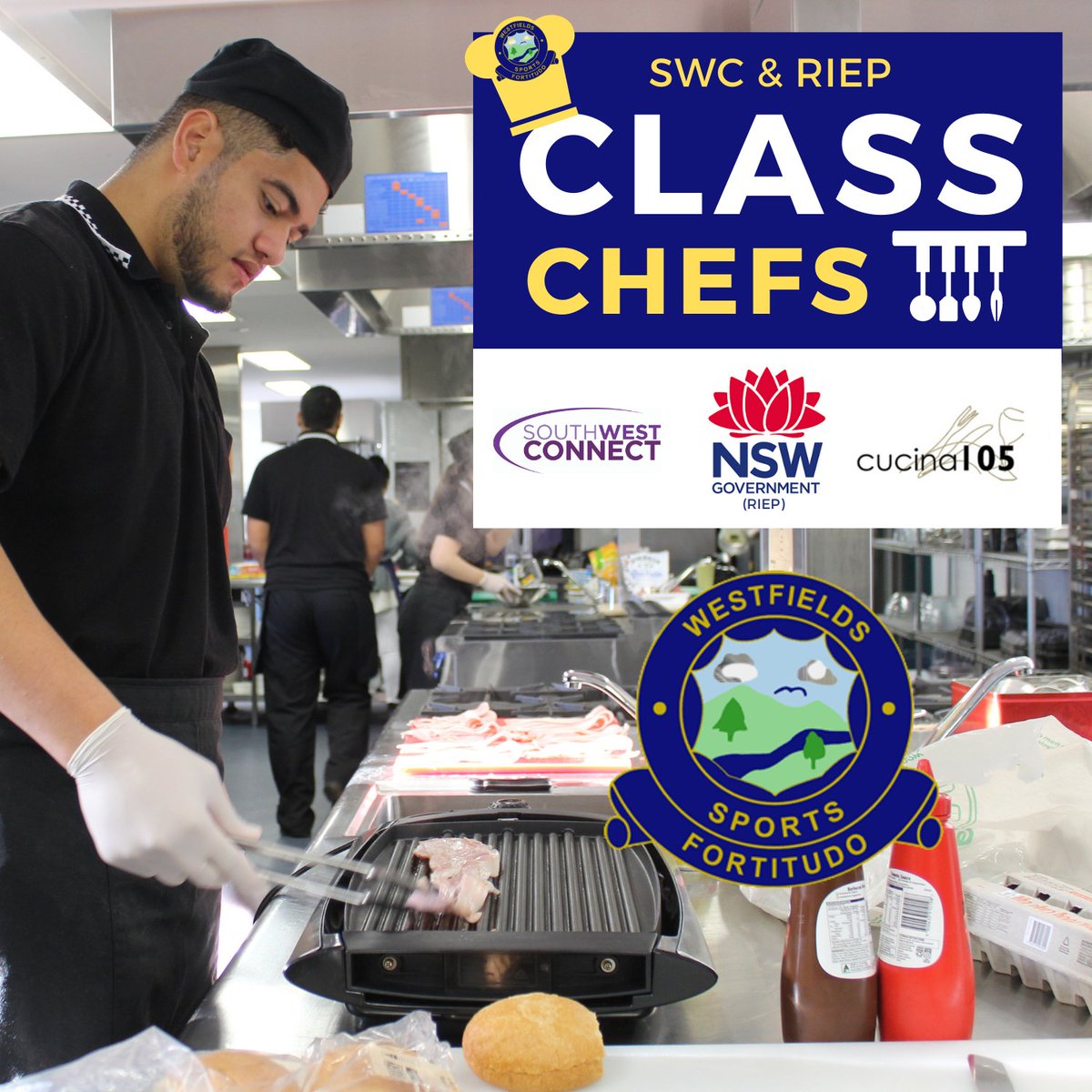 SthWestConnect's tweet photo. 3 days countdown to the RIEP &amp; SWC Class Chefs event with @WestfieldsSport at Cucina 105.
[110 tickets SOLD OUT]
For 1 night only, students take over Cucina 105 to create a delicious 3 course menu.
For future events go to https://t.co/22JmGaY2aT #ClassChefs https://t.co/S14iLh9pH3