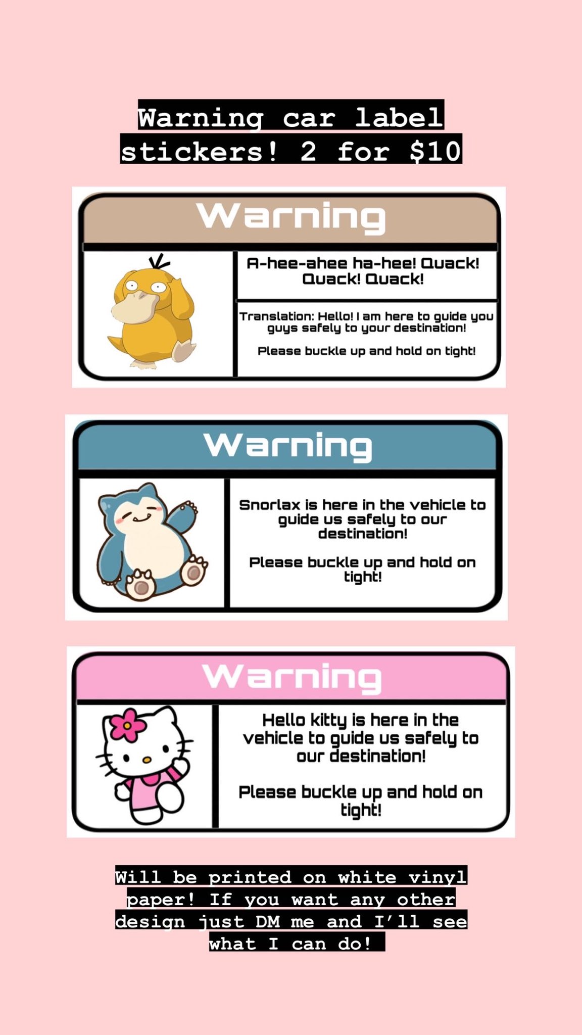 Car online label stickers